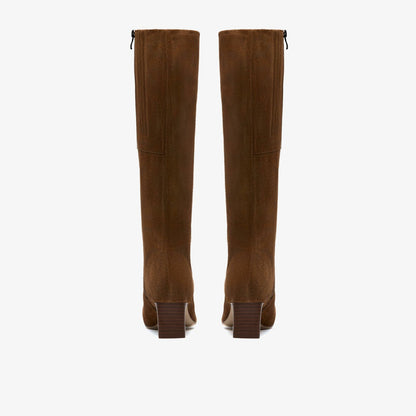 Edina Tall Walnut Suede | Clarks Discount
