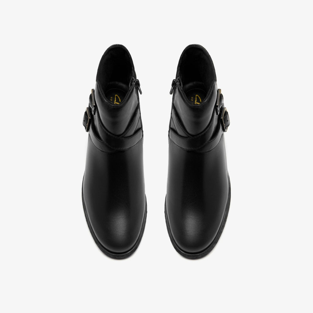 Havisham Bay Black Leather | Clarks For Sale