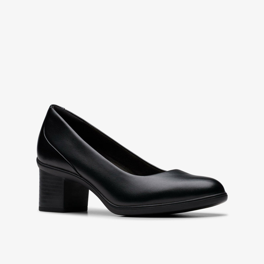 Shaya Poppy Black Leather | Clarks For Sale
