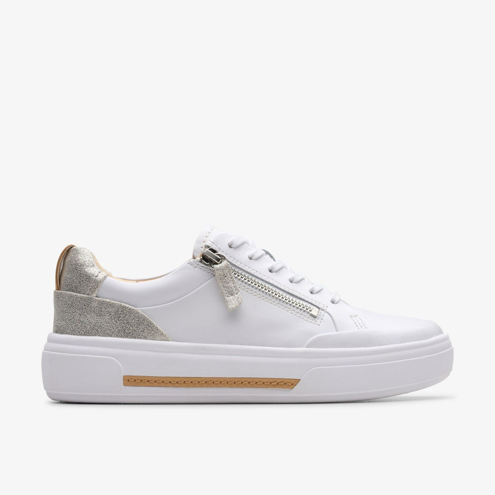 Hollyhock Zip Silver Combination Leather | Clarks
