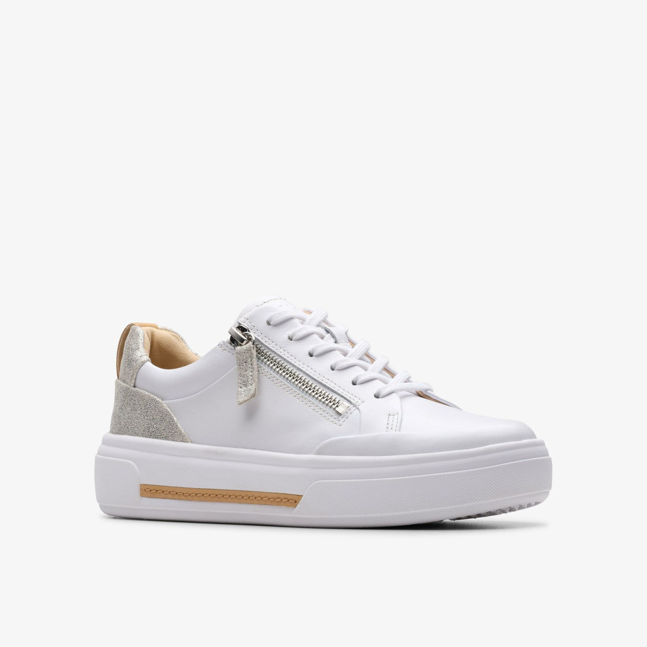 Hollyhock Zip Silver Combination Leather | Clarks