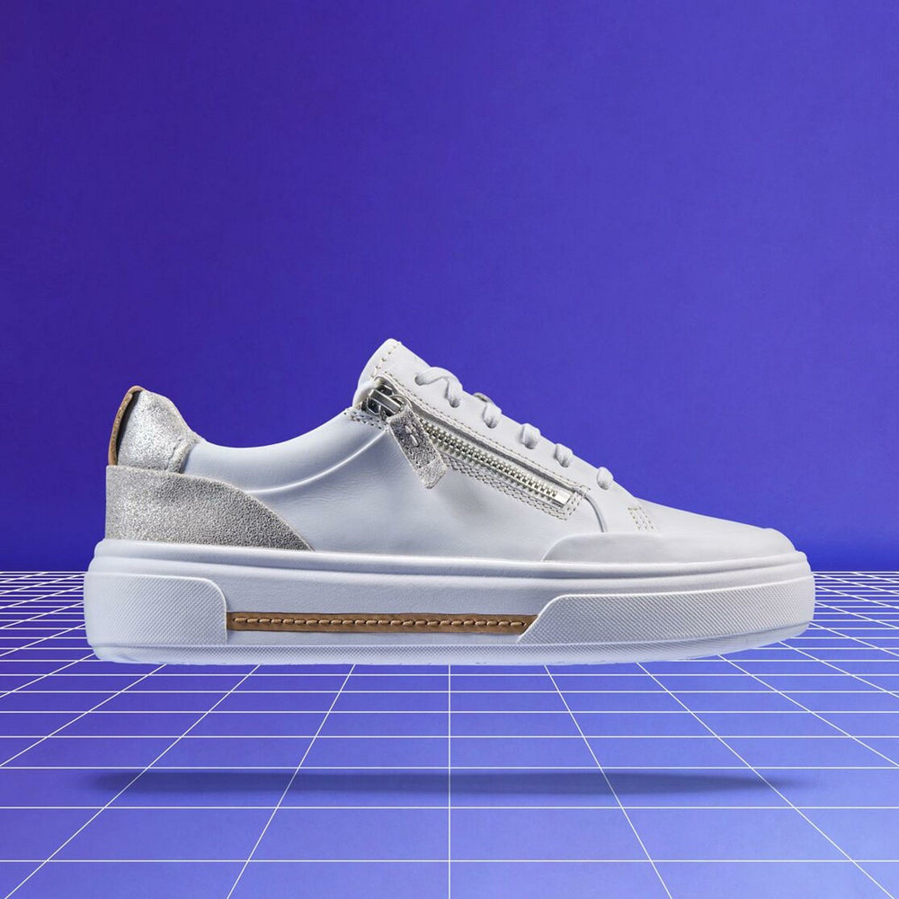 Hollyhock Zip Silver Combination Leather | Clarks