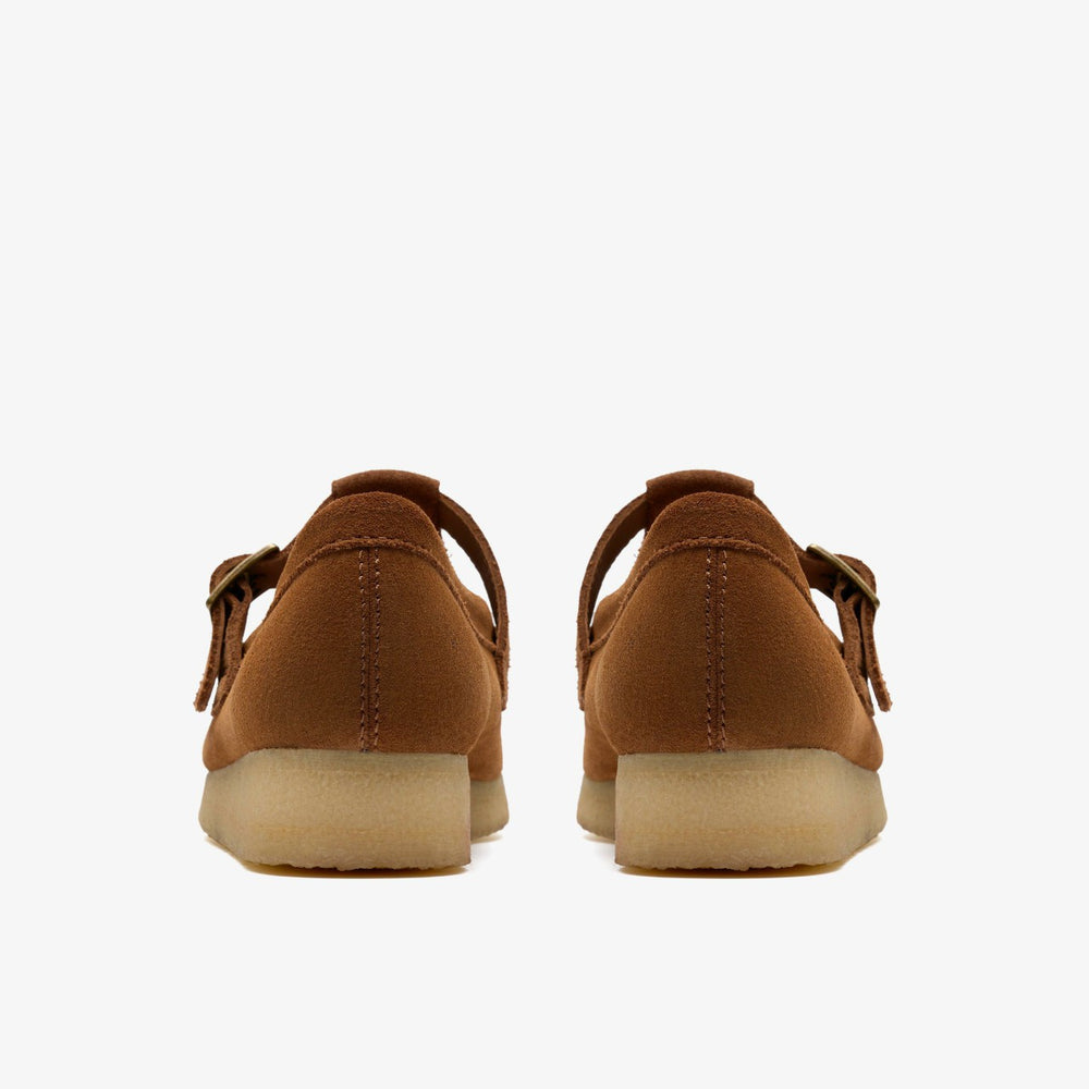 Wallabee T Bar Brown/Orange Suede | Clarks