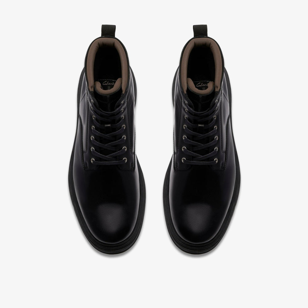 Badbury Hi Waterproof Black Warmlined Leather | Clarks For Sale