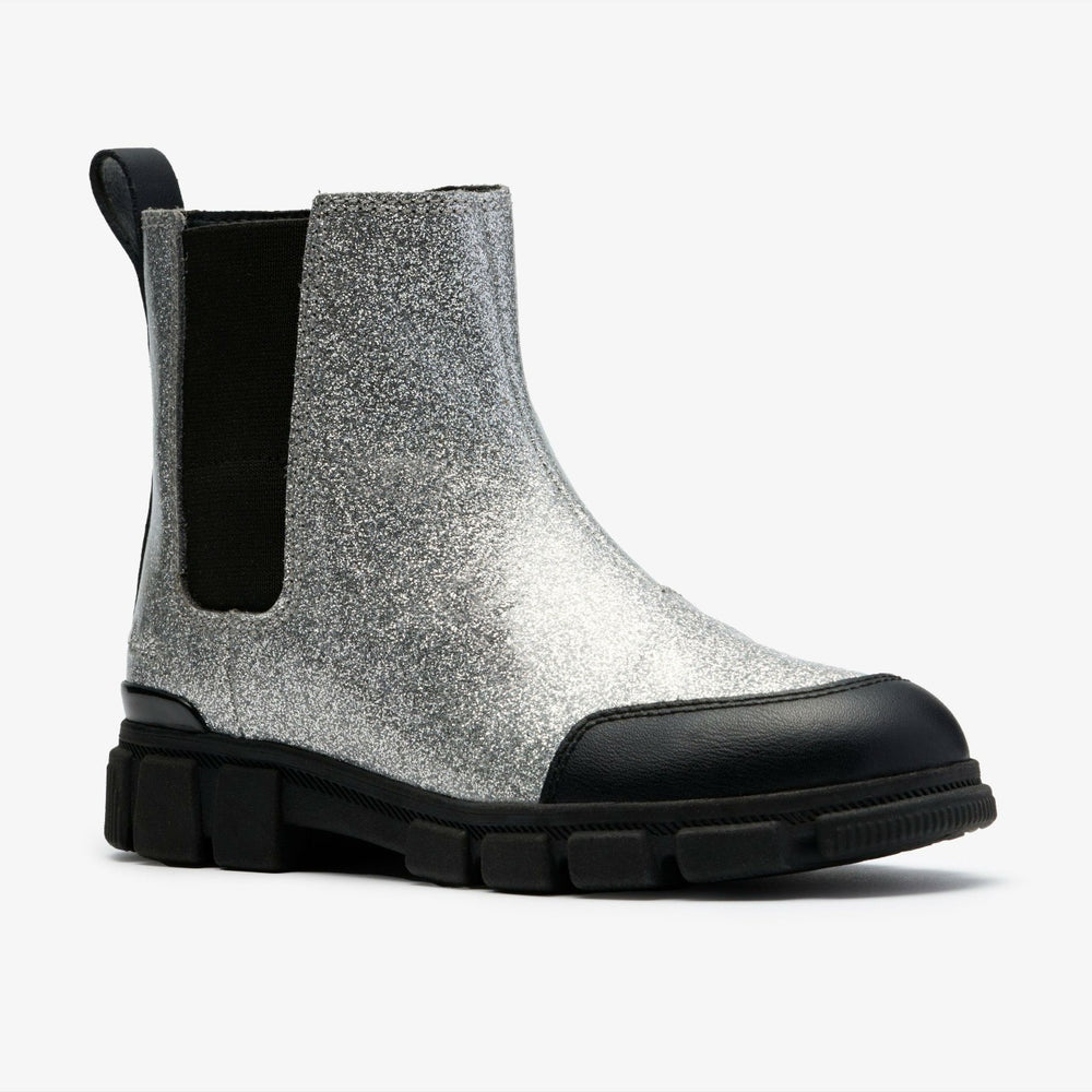 Evyn Chelsea Kid Silver Patent | Clarks For Sale