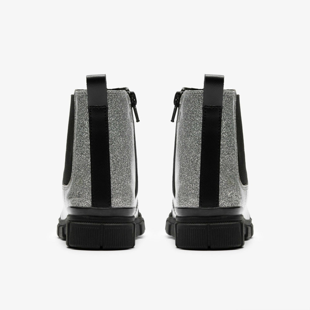 Evyn Chelsea Kid Silver Patent | Clarks For Sale
