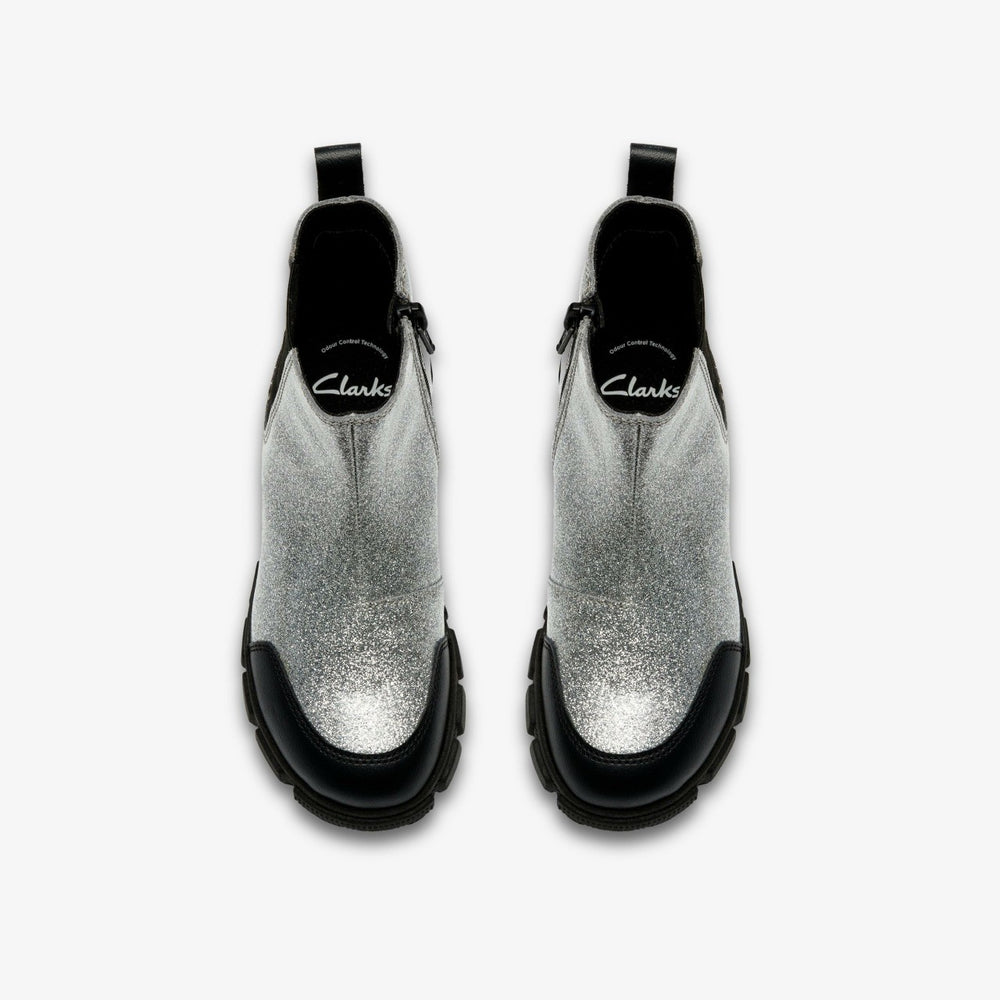 Evyn Chelsea Kid Silver Patent | Clarks For Sale