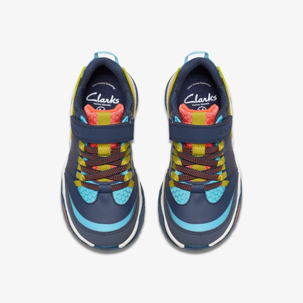 Feather Track Kid Navy Combination | Clarks Sale