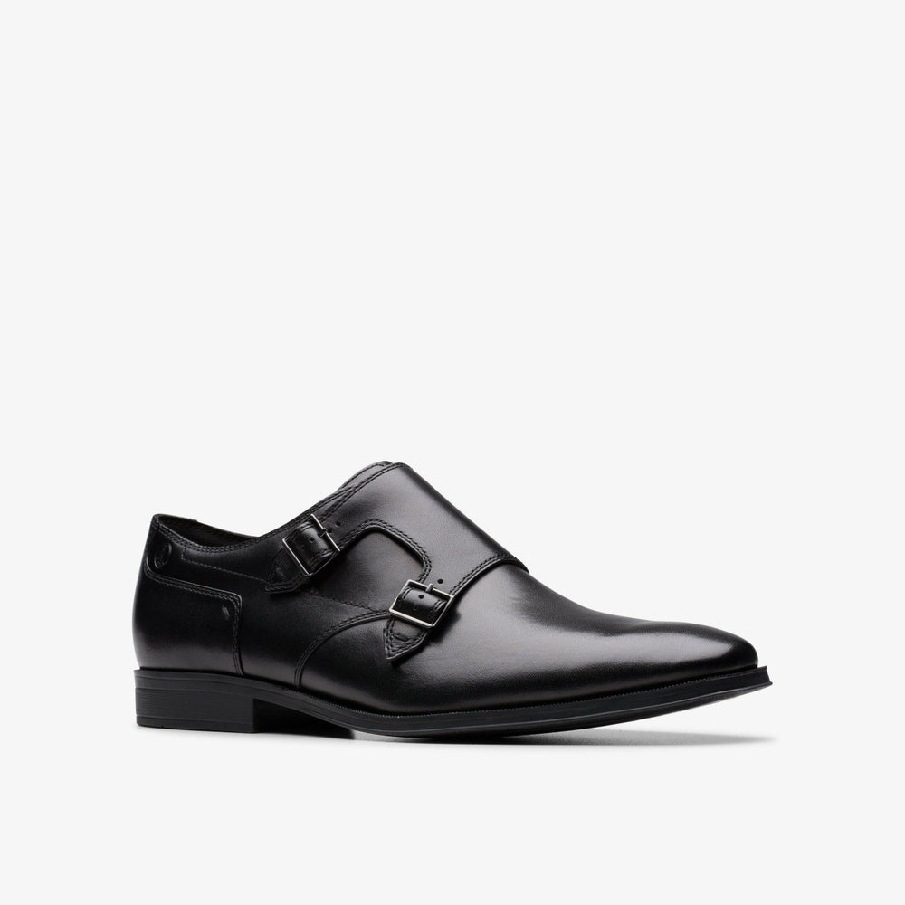 Paulton Monk Black Leather | Clarks