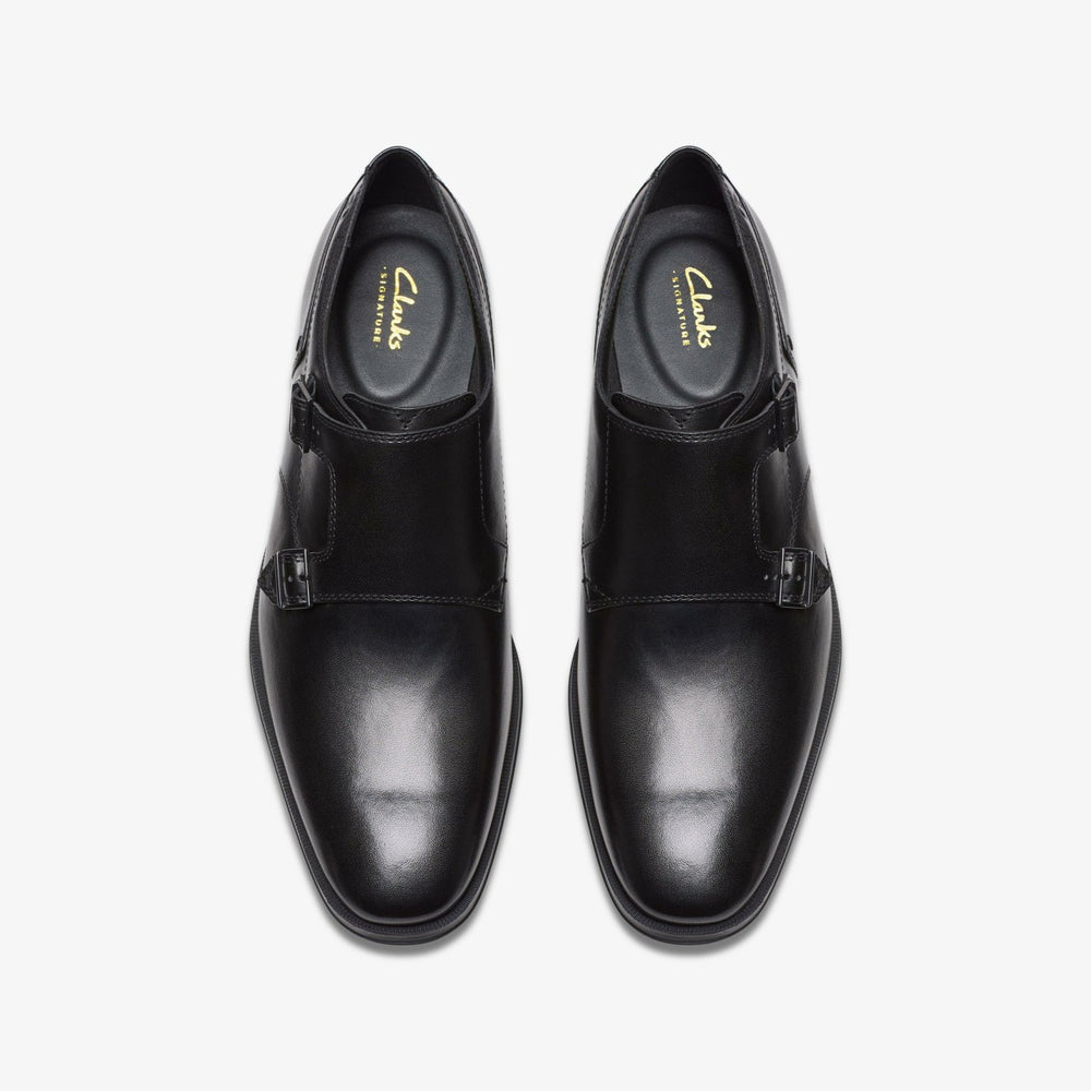 Paulton Monk Black Leather | Clarks