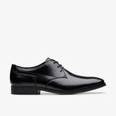 Paulton Lace Black Hi Shine Leather | Clarks Onsale