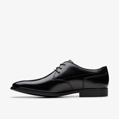 Paulton Lace Black Hi Shine Leather | Clarks Onsale