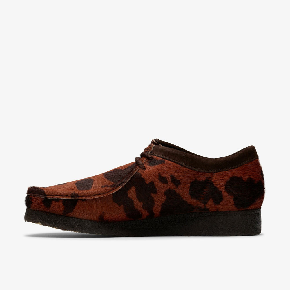 Wallabee Brown Cow Print | Clarks Discount