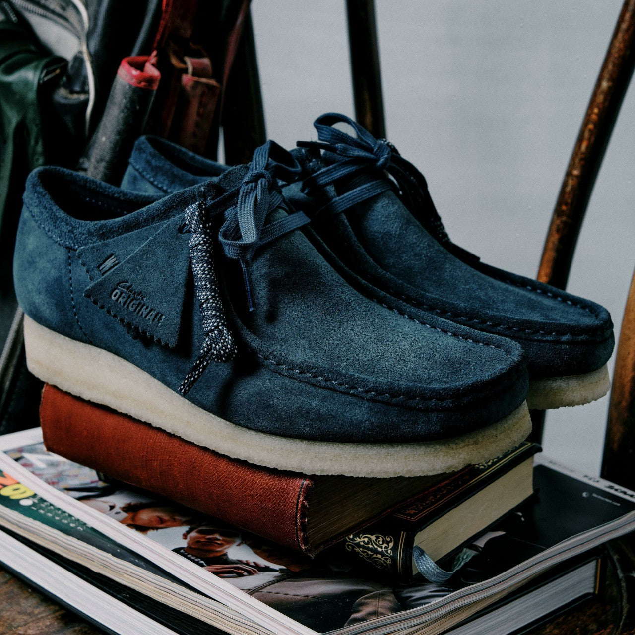 Wallabee Mid Blue Suede | Clarks