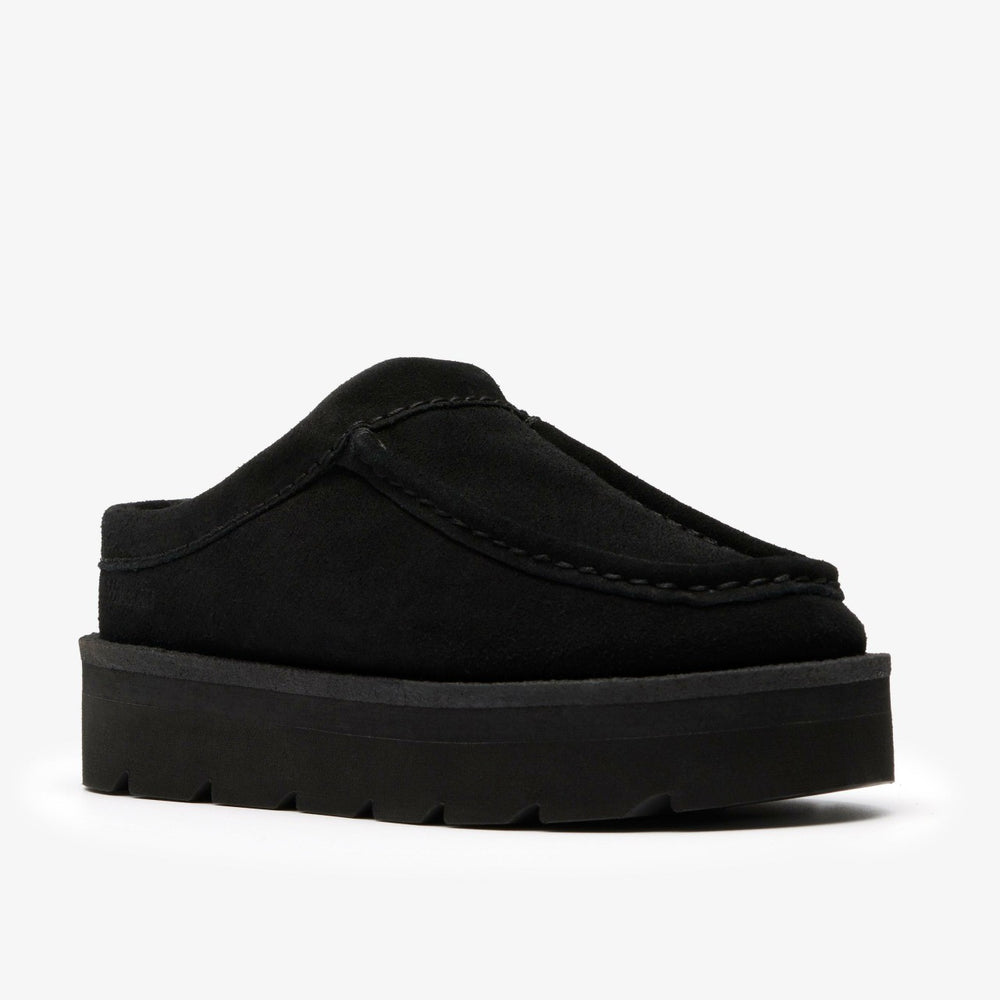 Meare Mule Black Suede Warmlined | Clarks For Sale