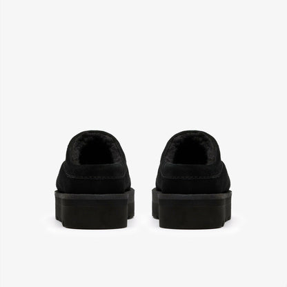 Meare Mule Black Suede Warmlined | Clarks For Sale