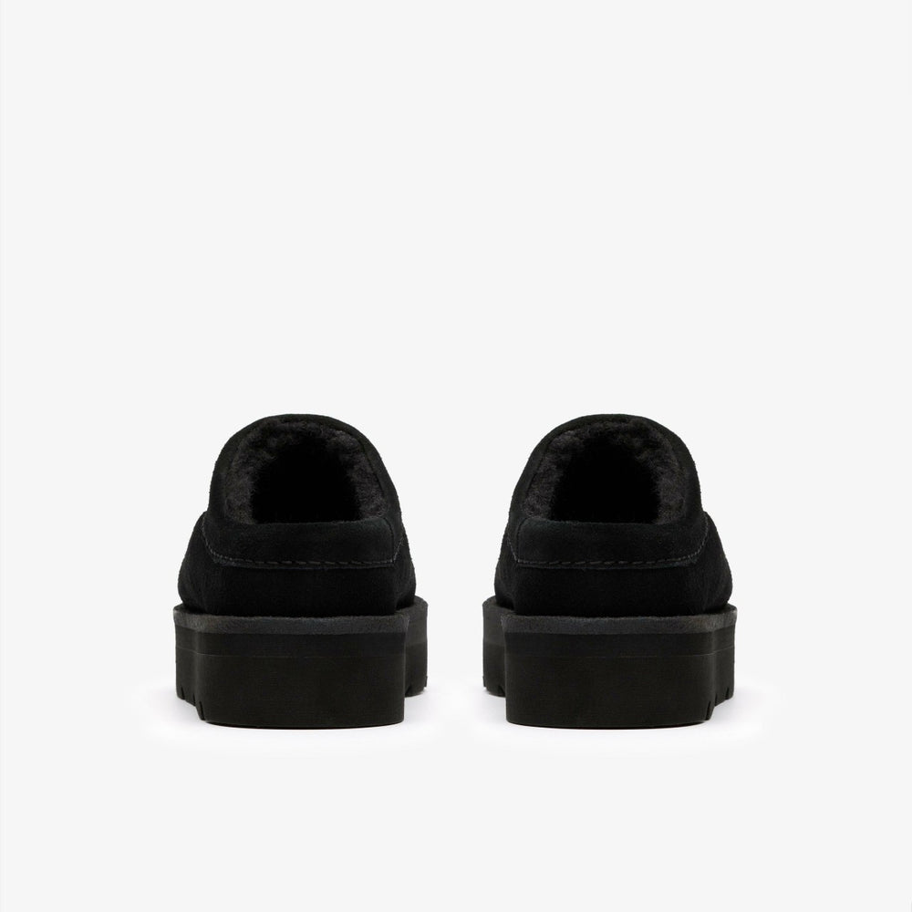 Meare Mule Black Suede Warmlined | Clarks For Sale