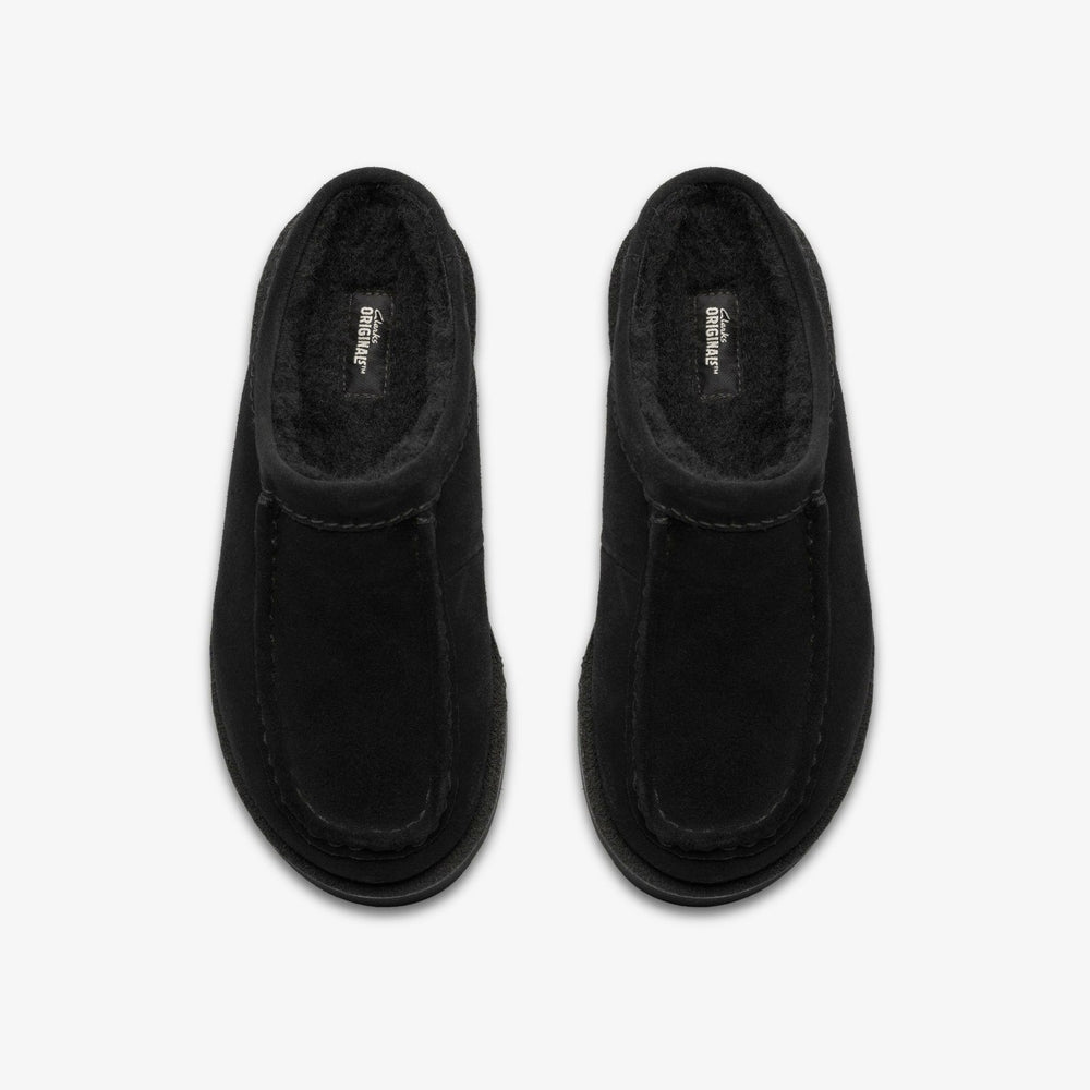 Meare Mule Black Suede Warmlined | Clarks For Sale