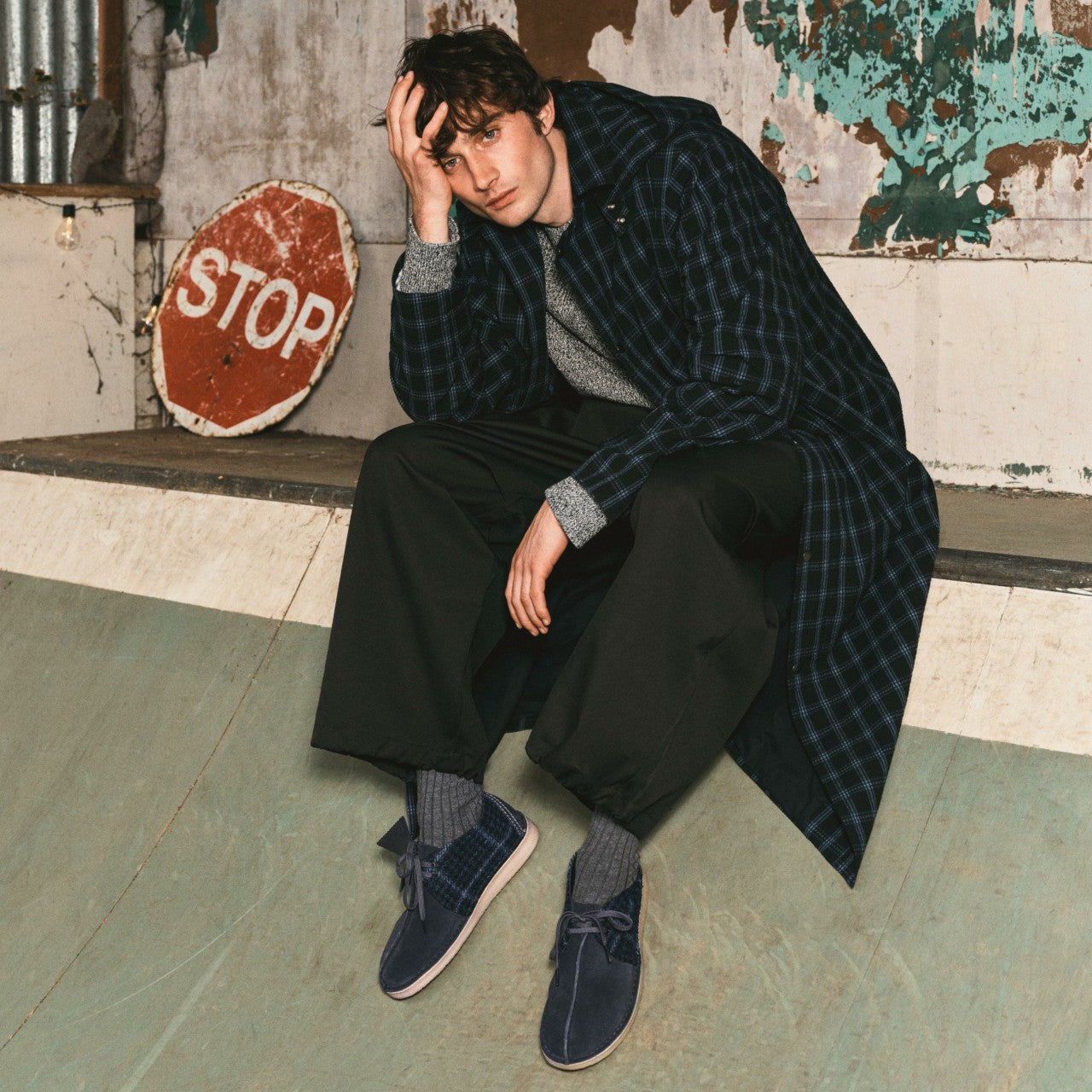 Desert Trek Navy Tweed Combination | Clarks Onsale
