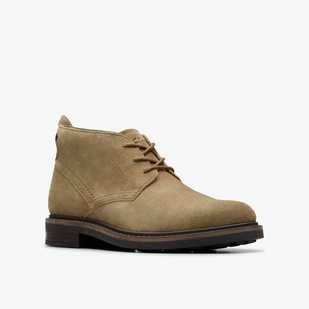 Newford Mid Dark Sand Suede | Clarks