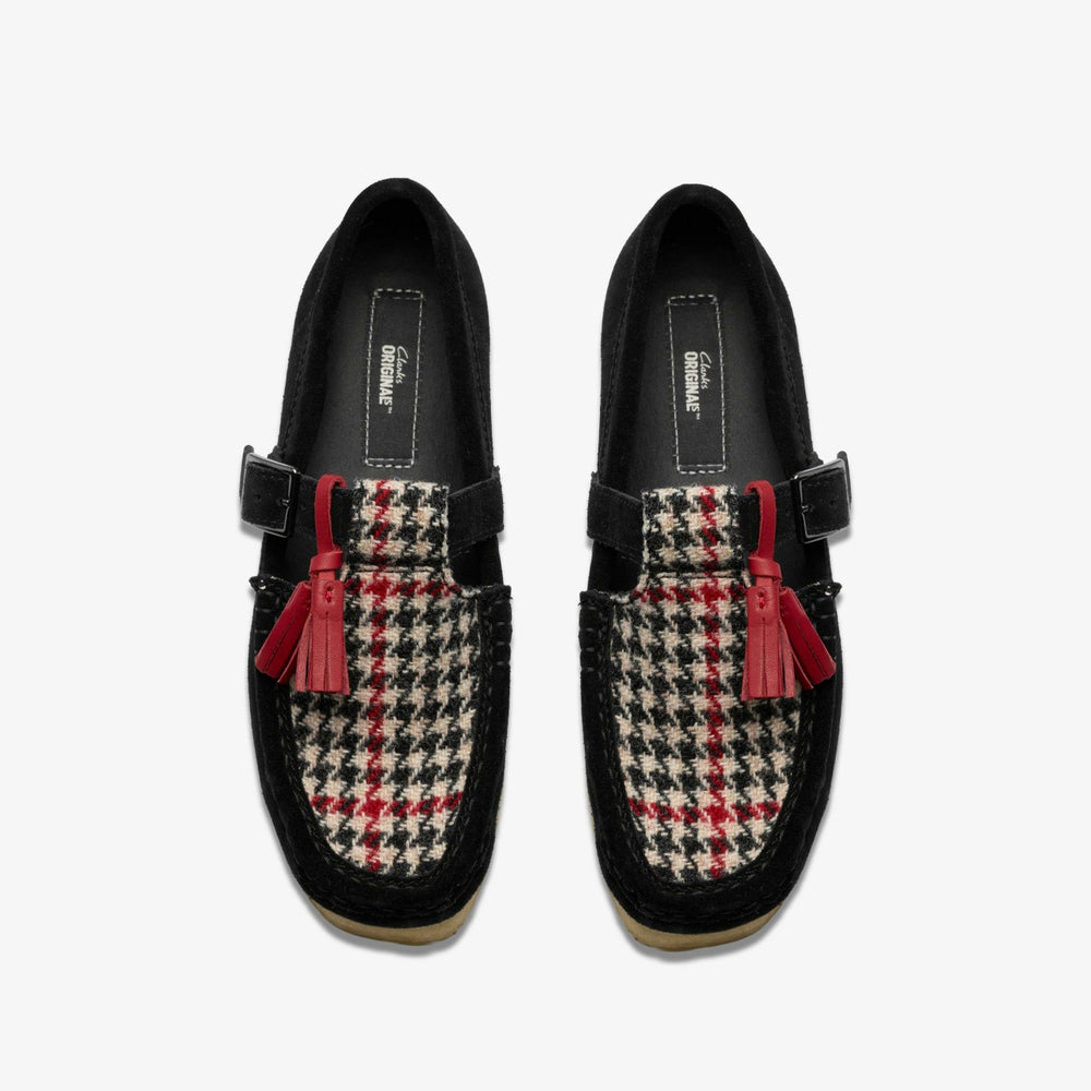 Wallabee T Bar Black Tweed Combination | Clarks