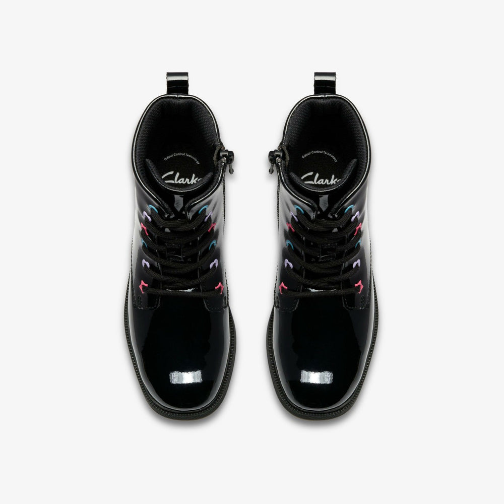 Oaklyn Charm Kid Black Patent | Clarks Onsale