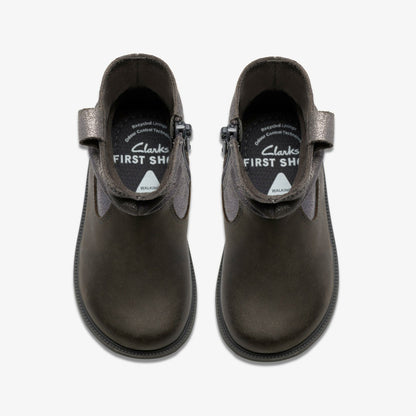 Oaklyn Top Toddler Pewter Suede | Clarks