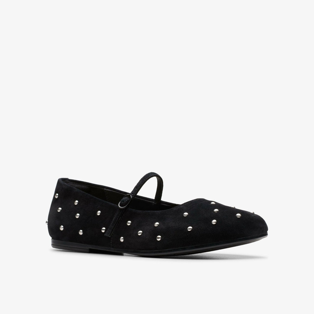 Livia Stud Black Suede | Clarks Sale