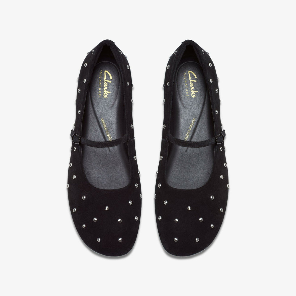 Livia Stud Black Suede | Clarks Sale