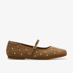 Livia Stud Walnut Suede | Clarks Discount