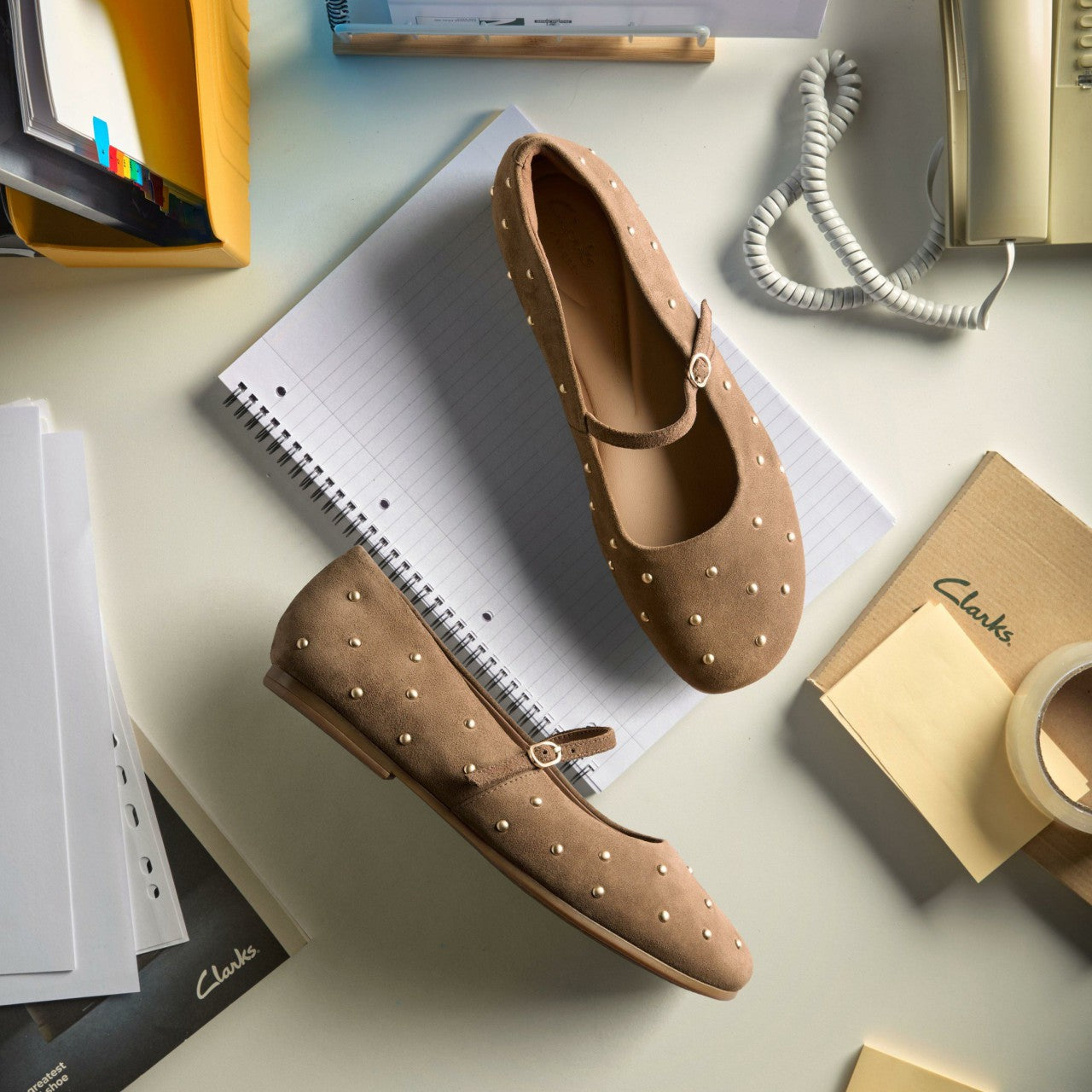Livia Stud Walnut Suede | Clarks Discount