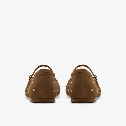 Livia Stud Walnut Suede | Clarks Discount