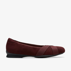 Jazmynn Gem Merlot Suede | Clarks