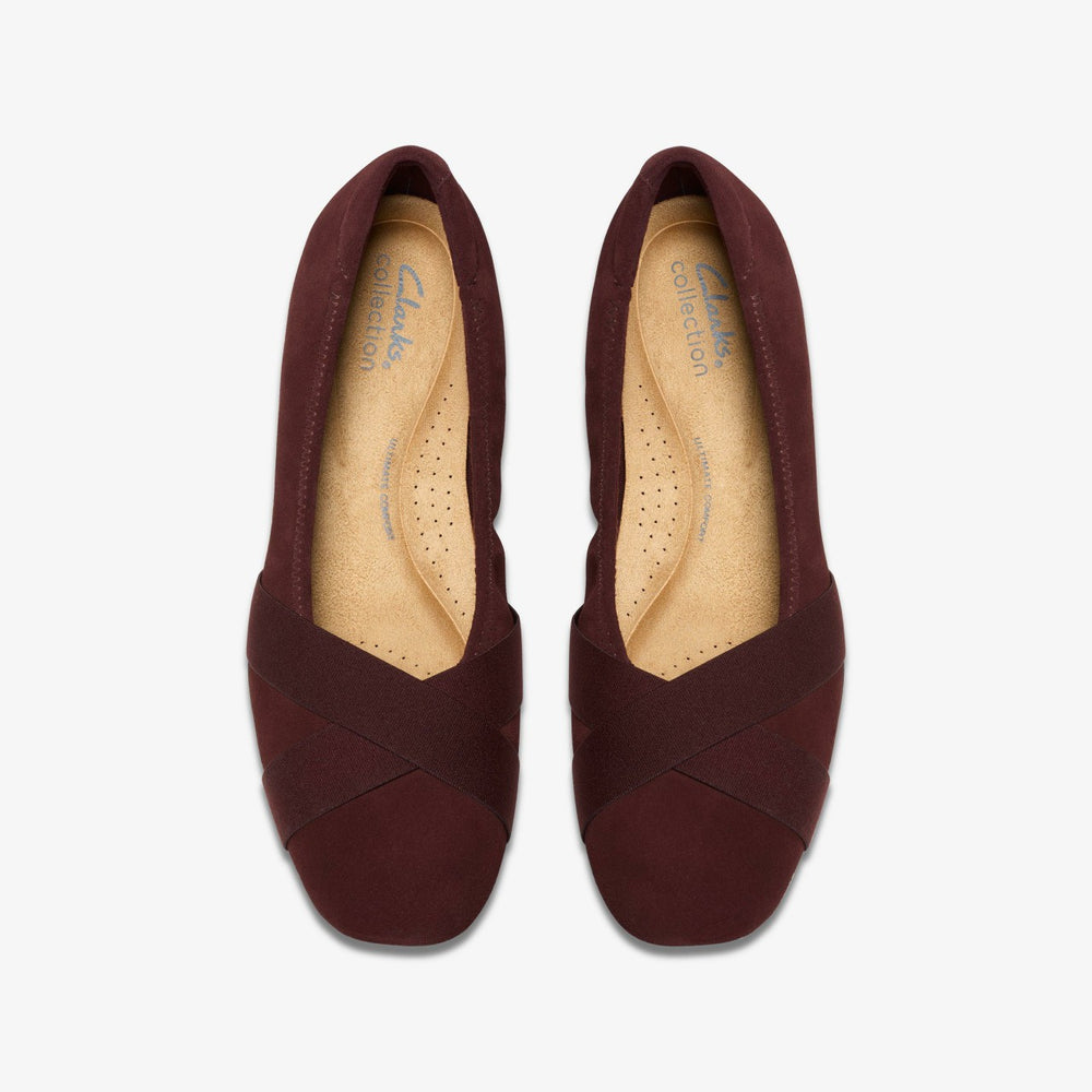 Jazmynn Gem Merlot Suede | Clarks