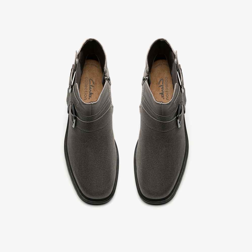 Lauryl Bay Dark Grey Leather | Clarks For Sale