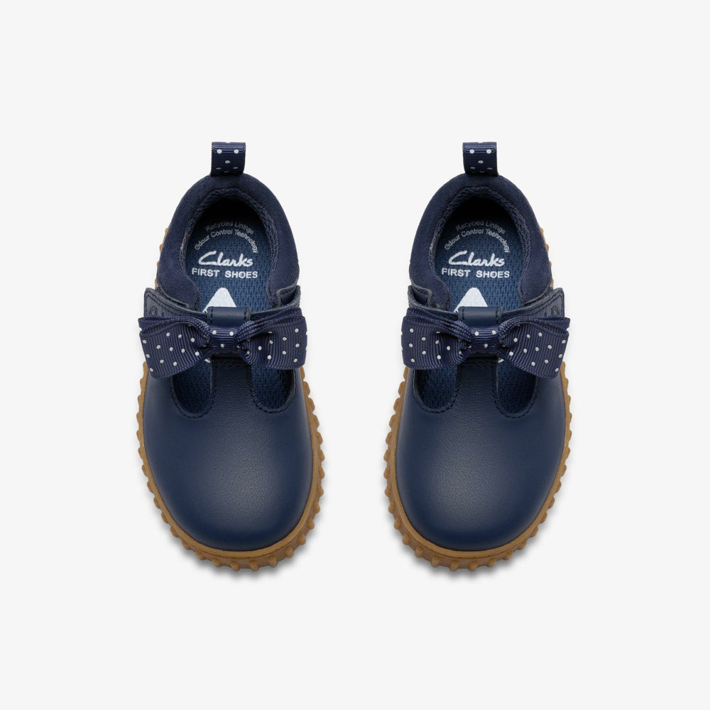 Cove Bow Toddler Navy Leather | Clarks For Sale