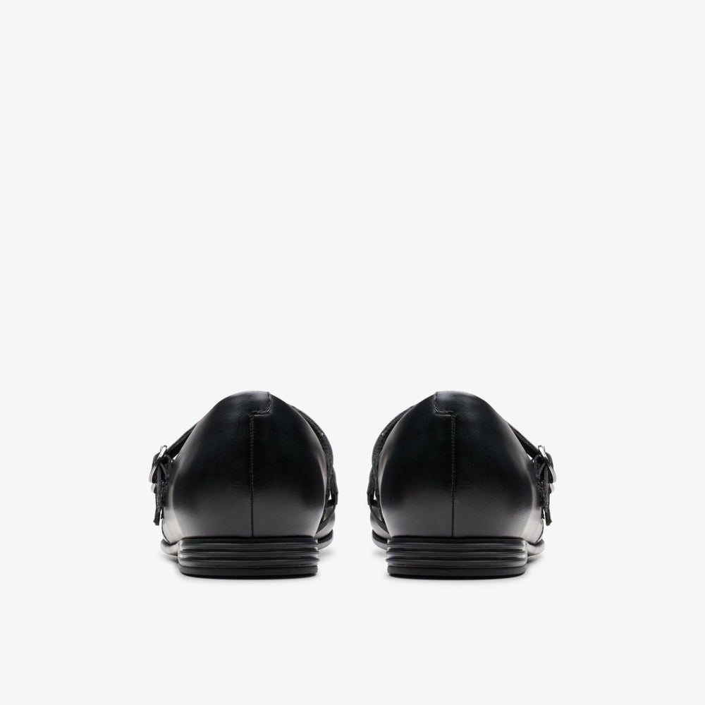 Finja Bar Youth Black Leather | Clarks Sale