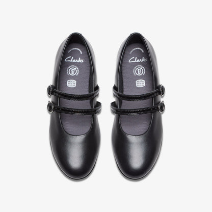 Finja Bar Youth Black Leather | Clarks Sale