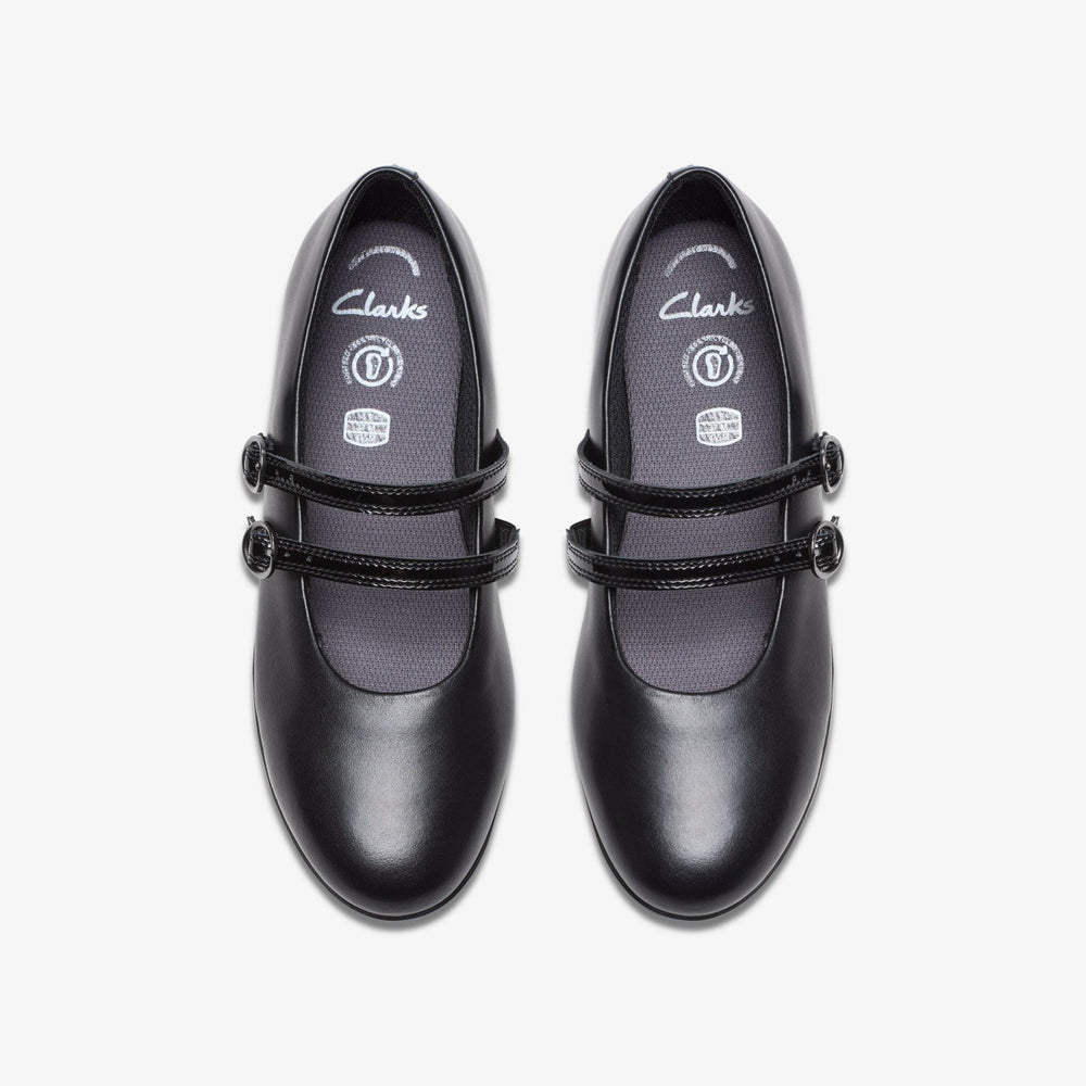 Finja Bar Youth Black Leather | Clarks Sale