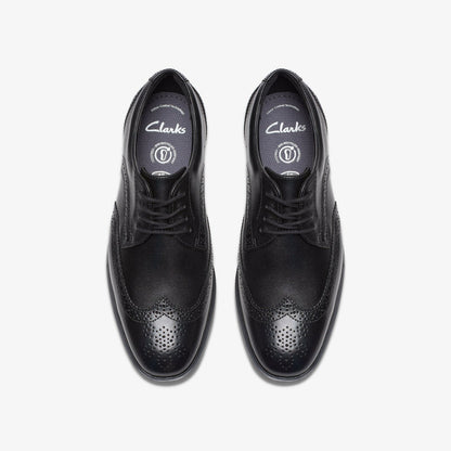 Jonwin Wing Youth Black Leather | Clarks For Sale