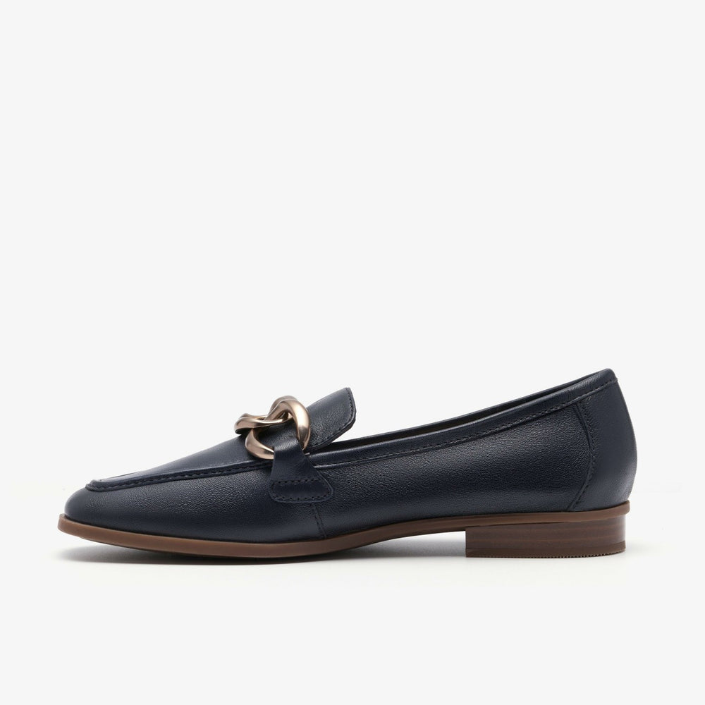 Sarafyna Iris Navy Leather | Clarks For Sale