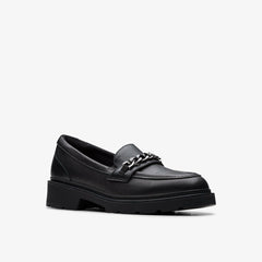 Eris Edge Youth Black Leather | Clarks Sale