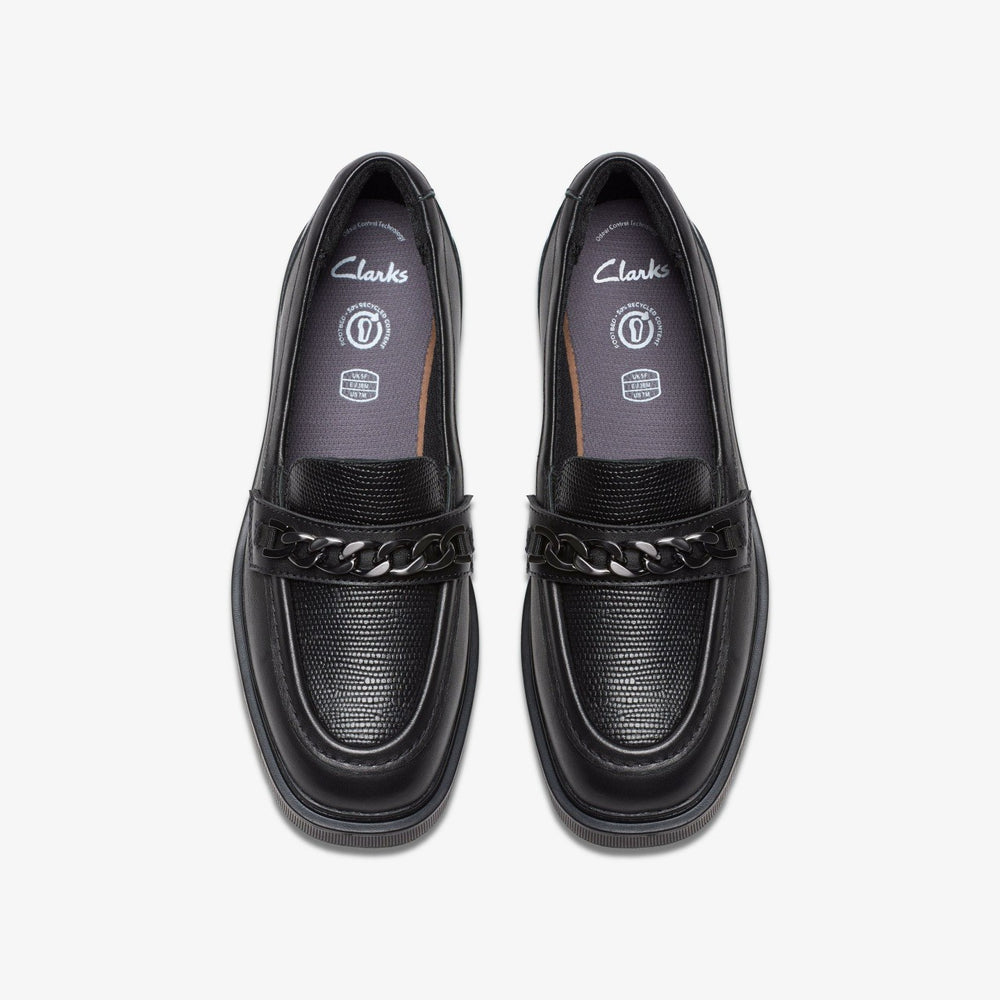 Eris Edge Youth Black Leather | Clarks Sale