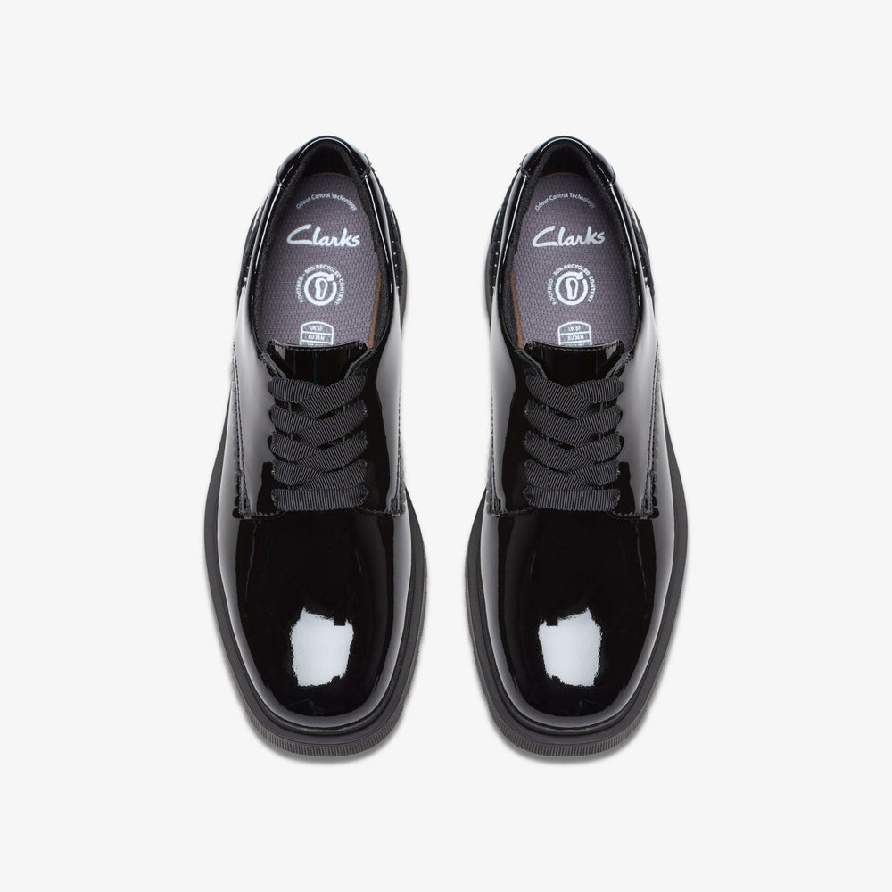 Eris Pure Youth Black Patent | Clarks Discount