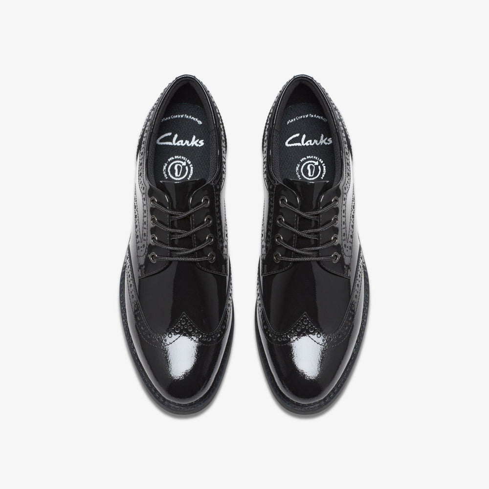 Tapa Pure Youth Black Patent | Clarks Discount
