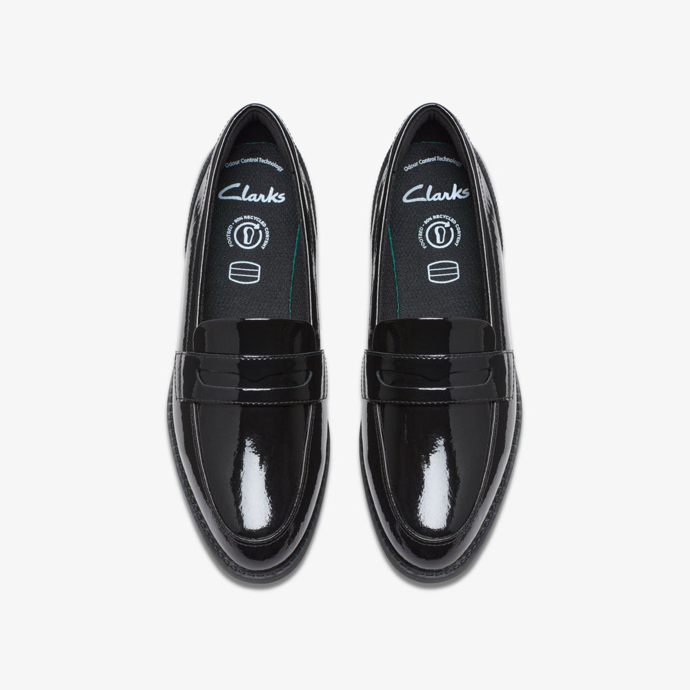 Tapa Edge Youth Black Patent | Clarks Onsale