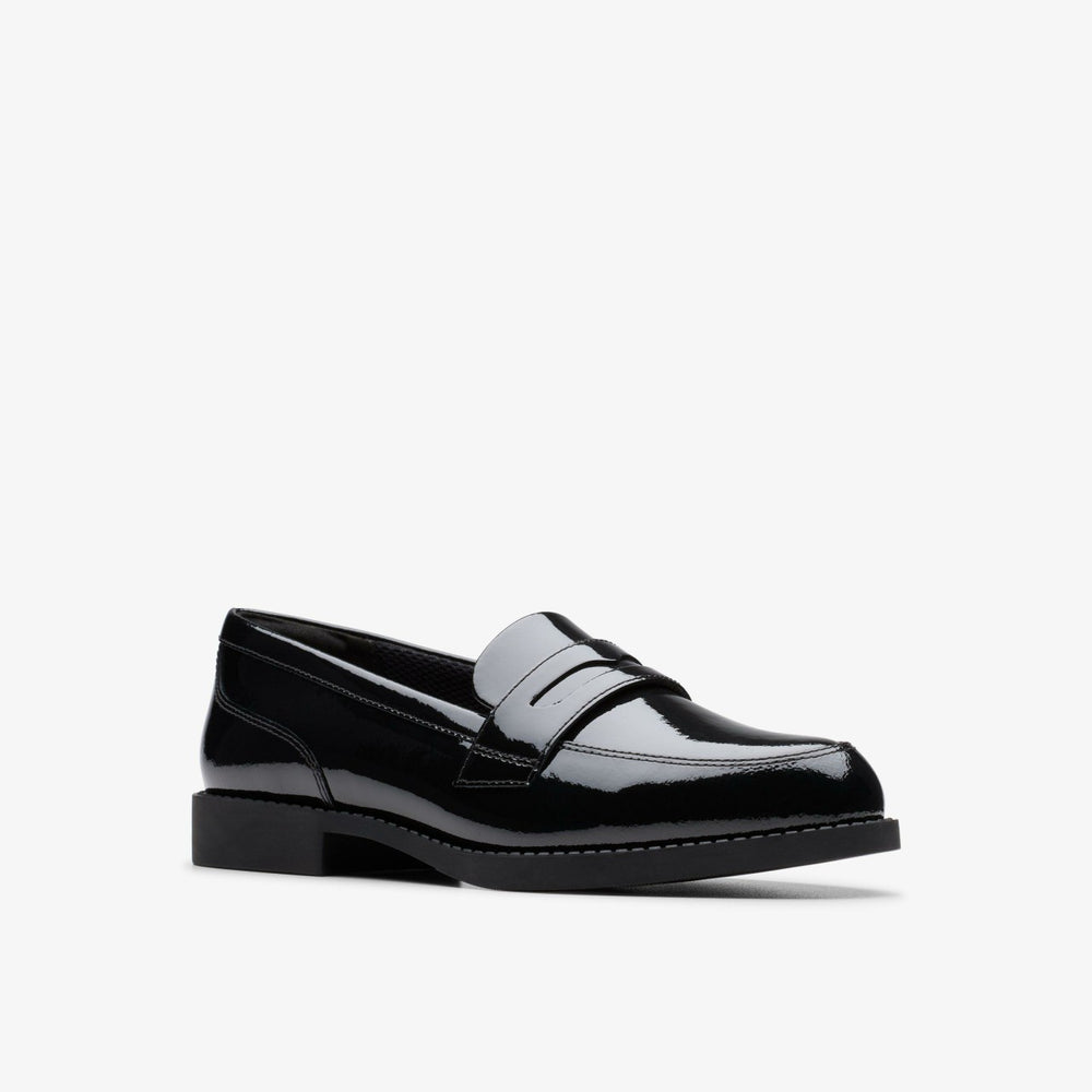 Tapa Edge Youth Black Patent | Clarks Onsale