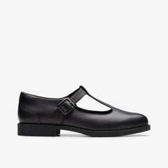 Tapa Hope Youth Black Leather | Clarks Onsale