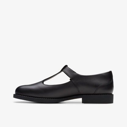 Tapa Hope Youth Black Leather | Clarks Onsale