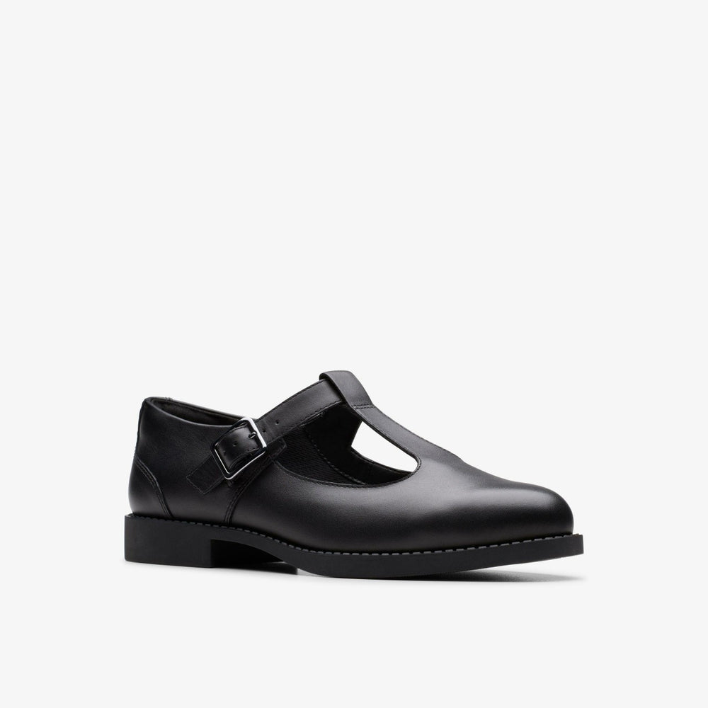 Tapa Hope Youth Black Leather | Clarks Onsale